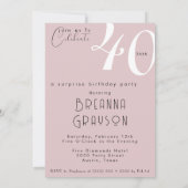 Invitation Surprise 40e anniversaire Quarante et fabuleuse ép (Dos)