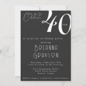 Invitation Surprise 40e anniversaire Quarante et fabuleuse ép (Dos)