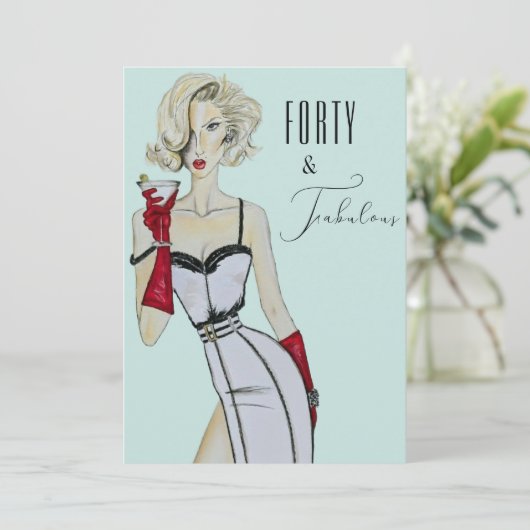 Invitation Surprise 40e anniversaire Quarante et fabuleuse ép (Debout devant)