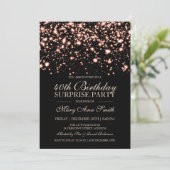 Invitation Surprise 40e anniversaire Rose Gold Midnight Glam (Debout devant)
