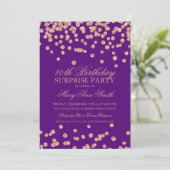 Invitation Surprise 40e anniversaire Rose Gold Parties scinti (Debout devant)
