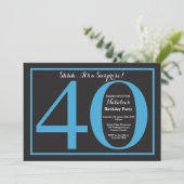 Invitation Surprise 40e anniversaire Tableau noir et bleu (Debout devant)