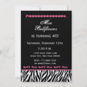 Invitation SURPRISE 40e anniversaire Zebra Stripes noir blanc (Dos)