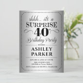 Invitation Surprise 40e fête d'anniversaire - Argent (Debout devant)