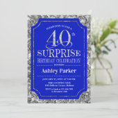 Invitation Surprise 40e fête d'anniversaire - Silver Royal Bl (Debout devant)