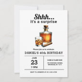 Invitation Surprise 40e Whiskey Cigar Bourbon fête d'annivers (Devant)