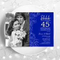 Surprise 45e anniversaire avec photo bleu royal