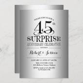 Invitation Surprise 45e anniversaire de Mariage - Argent (Devant / Derrière)