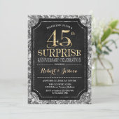 Invitation Surprise 45e anniversaire de mariage - Argent Or (Debout devant)