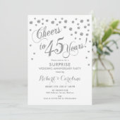Invitation Surprise 45e anniversaire de mariage - Blanc et ar (Debout devant)