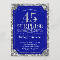 Surprise 45e anniversaire de mariage - Bleu Argent