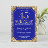 Invitation Surprise 45e anniversaire de mariage - Bleu Or (Debout devant)