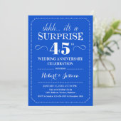 Invitation Surprise 45e anniversaire de mariage - Bleu saphir (Debout devant)
