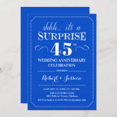 Invitation Surprise 45e anniversaire de mariage - Bleu saphir (Devant / Derrière)