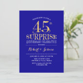 Invitation Surprise 45e anniversaire de Mariage - Blue Gold (Debout devant)