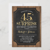 Invitation Surprise 45e anniversaire de mariage - Bois Or (Devant)