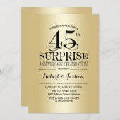 Invitation Surprise 45e anniversaire de mariage - Or (Devant / Derrière)