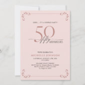 Invitation Surprise 50 & Fabuleux Blush Rose & Noir Anniversa (Devant)