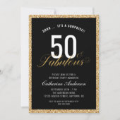 Invitation Surprise 50 & Fabulous Gold Parties scintillant fê (Devant)