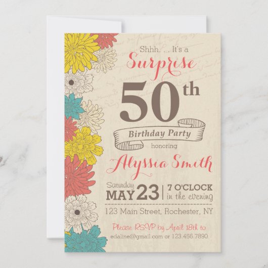 Invitation surprise 50e anniversaire (Devant)