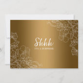 Invitation Surprise 50e anniversaire avec photo - Blanc Or (Dos)