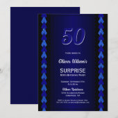 Invitation Surprise 50e anniversaire Black and Blue Party (Devant / Derrière)