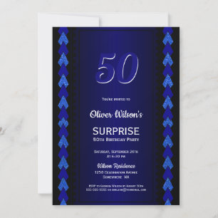 Invitation Surprise 50e anniversaire Black and Blue Party