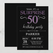 Invitation surprise 50e anniversaire Black and Pur (Devant / Derrière)