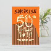 Invitation SURPRISE 50e anniversaire Brown Ivory Orange A01 (Debout devant)