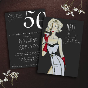Invitation Surprise 50e anniversaire Cinquante et fabuleuse é