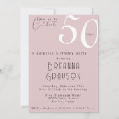 Invitation Surprise 50e anniversaire Cinquante et fabuleuse é (Dos)