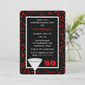 Invitation Surprise 50e anniversaire de fête verre avec Confe (Debout devant)