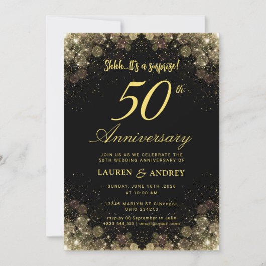Invitation Surprise 50e anniversaire de mariage (Devant)