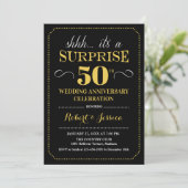 Invitation Surprise 50e anniversaire de mariage - Noir Or (Debout devant)