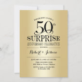 Invitation Surprise 50e anniversaire de mariage - Or (Devant)