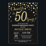 Invitation Surprise 50e anniversaire Diamant noir et or<br><div class="desc">Invitation surprise 50e anniversaire avec Parties scintillant noire et or Arrière - plan diamant. Confetti d'or. Anniversaire adulte. Hommes ou Femmes Anniversaire. Pour plus de personnalisation,  cliquez sur le bouton "Customiser" et utilisez notre outil de conception pour modifier ce modèle.</div>