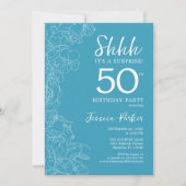 Invitation Surprise 50e anniversaire - Floral Light Blue (Devant)