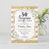 Invitation Surprise 50e anniversaire - Gold White (Debout devant)