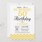 Invitation surprise 50e anniversaire Jaune Chevron (Devant)