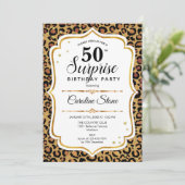 Invitation Surprise 50e anniversaire - Léopard Or Blanc (Debout devant)