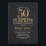 Invitation Surprise 50e anniversaire Mariage Chalkboard Gold<br><div class="desc">Invitation à la célébration du 50e anniversaire du Mariage Surprise. Design élégant et élégant en noir tableau noir et faux or parties scintillant. Comprend une police de script élégante. Message-moi si vous avez besoin d'une personnalisation plus poussée.</div>