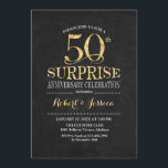 Invitation Surprise 50e anniversaire Mariage Chalkboard Gold<br><div class="desc">Invitation à la célébration du 50e anniversaire du Mariage Surprise. Design élégant et élégant en noir tableau noir et faux or parties scintillant. Comprend une police de script élégante. Message-moi si vous avez besoin d'une personnalisation plus poussée.</div>
