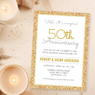 Invitation Surprise 50e anniversaire Mariage Parties scintill