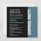 Invitation SURPRISE 50e anniversaire Moderne Dusty Blue W1452 (Devant)