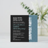 Invitation SURPRISE 50e anniversaire Moderne Dusty Blue W1452 (Debout devant)