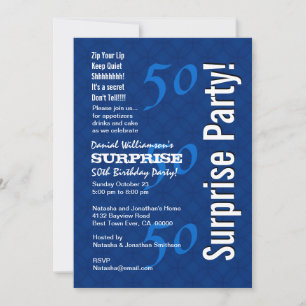 Invitation SURPRISE 50e anniversaire Moderne Royal Blue G200