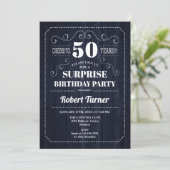 Invitation Surprise 50e anniversaire - Motif de bois de la Ma (Debout devant)