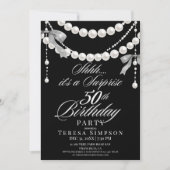 Invitation Surprise 50e Anniversaire Noir & Blanc (Devant)