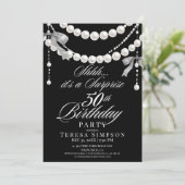 Invitation Surprise 50e Anniversaire Noir & Blanc (Debout devant)