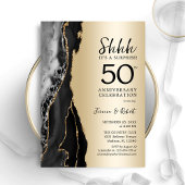 Invitation Surprise 50e anniversaire noir or